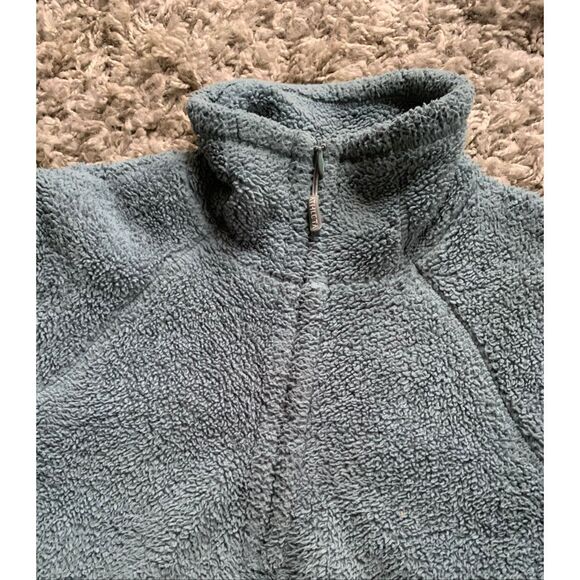 ATHLETA 1/4 ZIP FLEECE EMBROIDERED teal pullover SWEATER JACKET sz S M - Picture 4 of 10